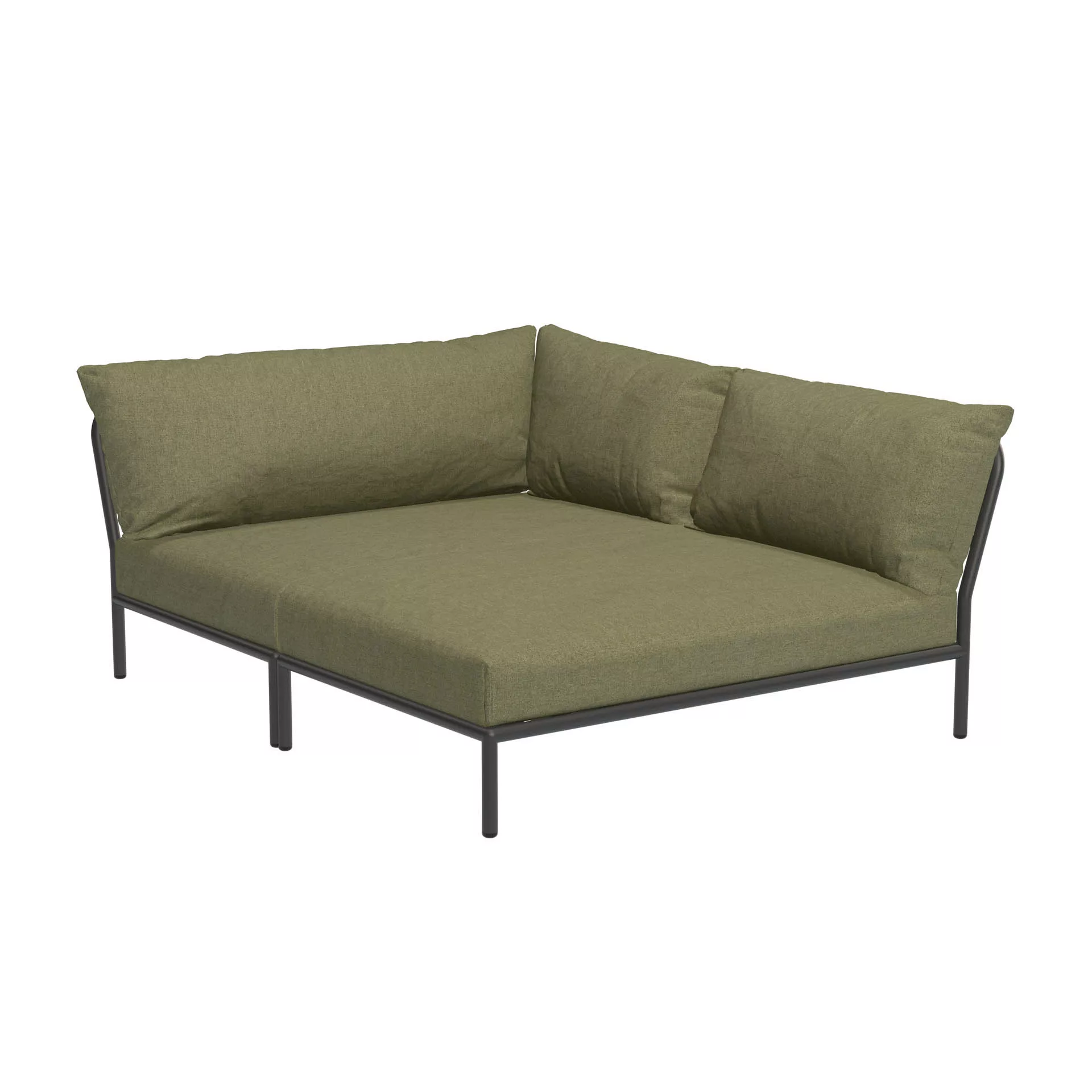 LEVEL2 Outdoor Eck-Sofa Lounge-Modul 5 Blattgrün Dunkelgrau Rechts günstig online kaufen