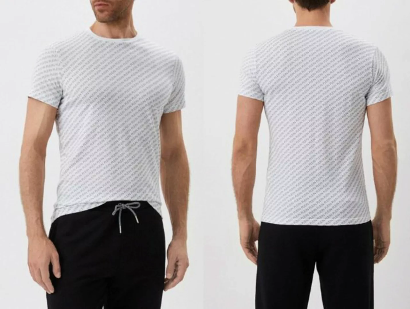 PHILIPP PLEIN T-Shirt T-SHIRT COMFORT STRETCH MULTI LOGO LOUNGE TOP SHIRT V günstig online kaufen