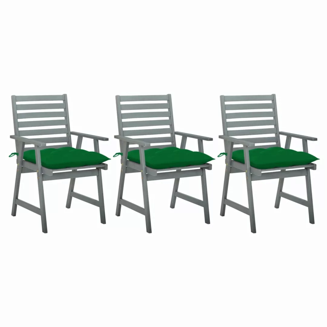 Garten-essstühle Mit Kissen 3 Stk. Massivholz Akazie günstig online kaufen