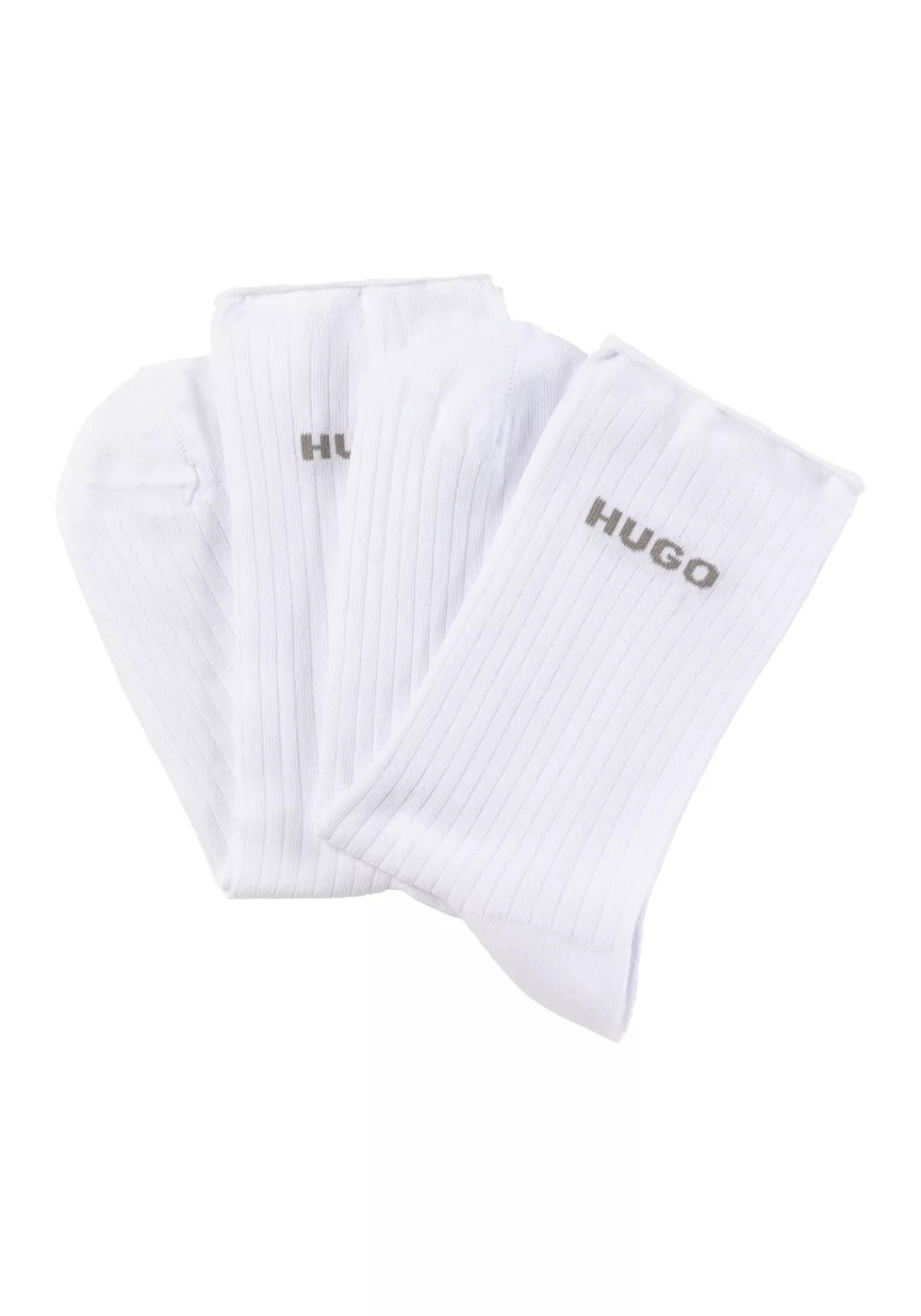 HUGO Underwear Freizeitsocken "2P QS FINE RIB CC", mit großem Logo günstig online kaufen