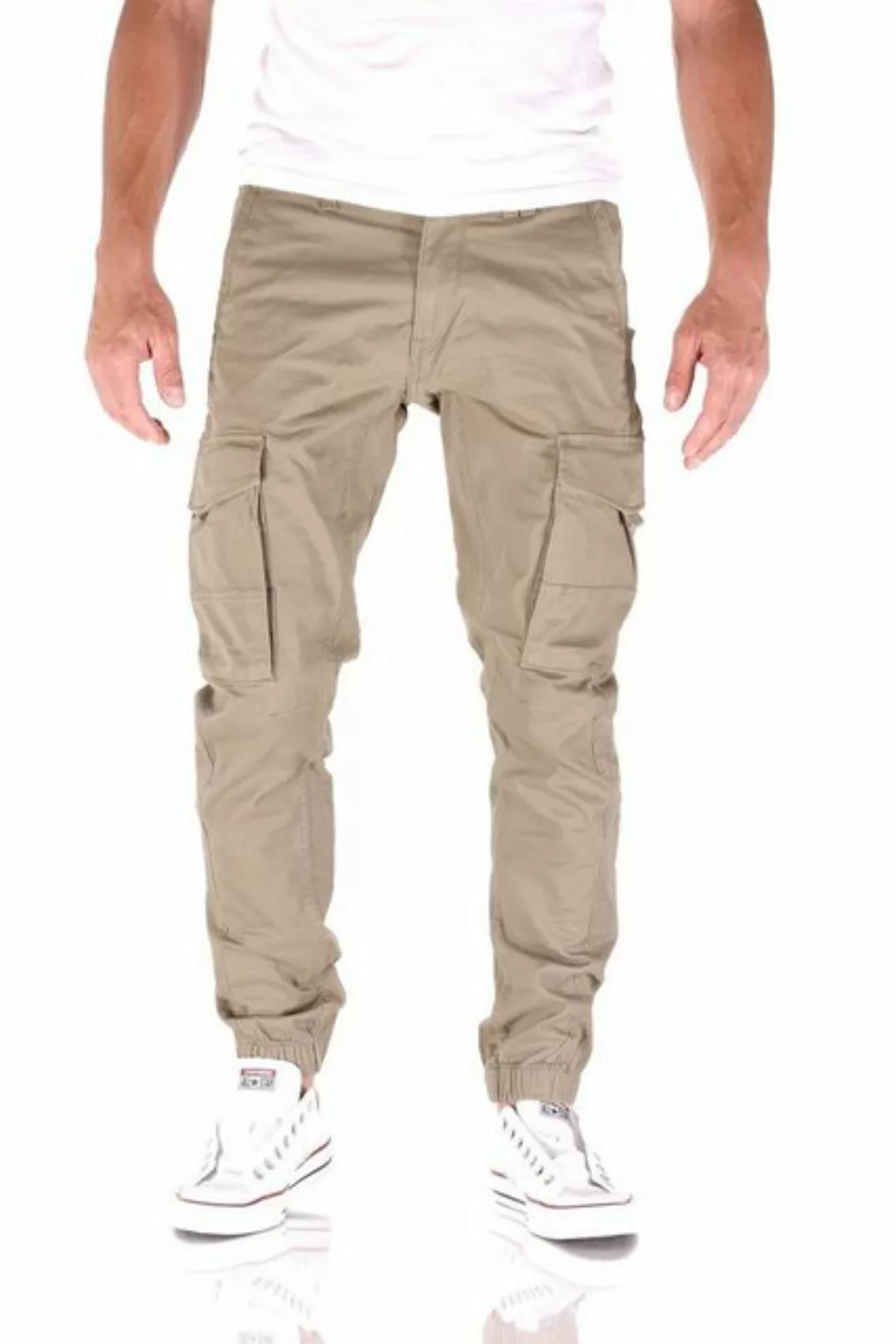 Jack & Jones Herren Cargohose JJIPAUL JJFLAKE AKM 542 CROCKERY-Tapered Fit günstig online kaufen