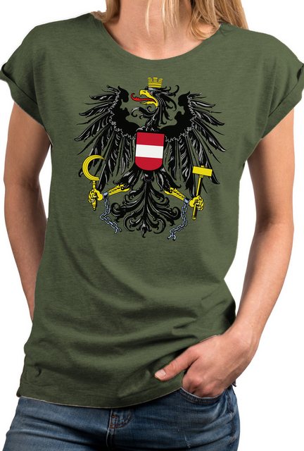 MAKAYA Print-Shirt Österreich Trikot Damen Fahne Adler Österreichische Flag günstig online kaufen