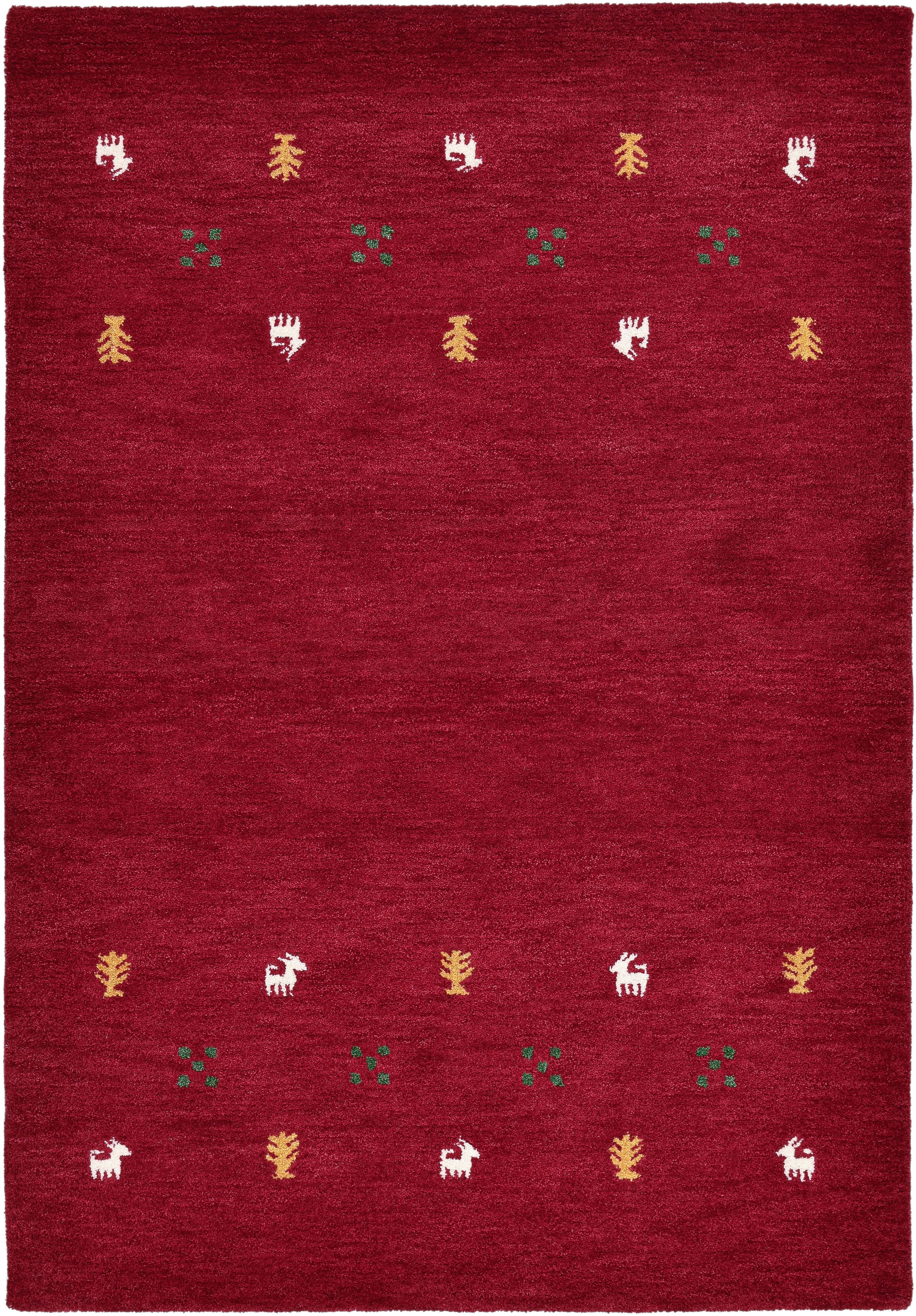 THEKO Wollteppich »Gabbeh Motiv, Handweb Teppich, Tiermotiv, reine Wolle, h günstig online kaufen