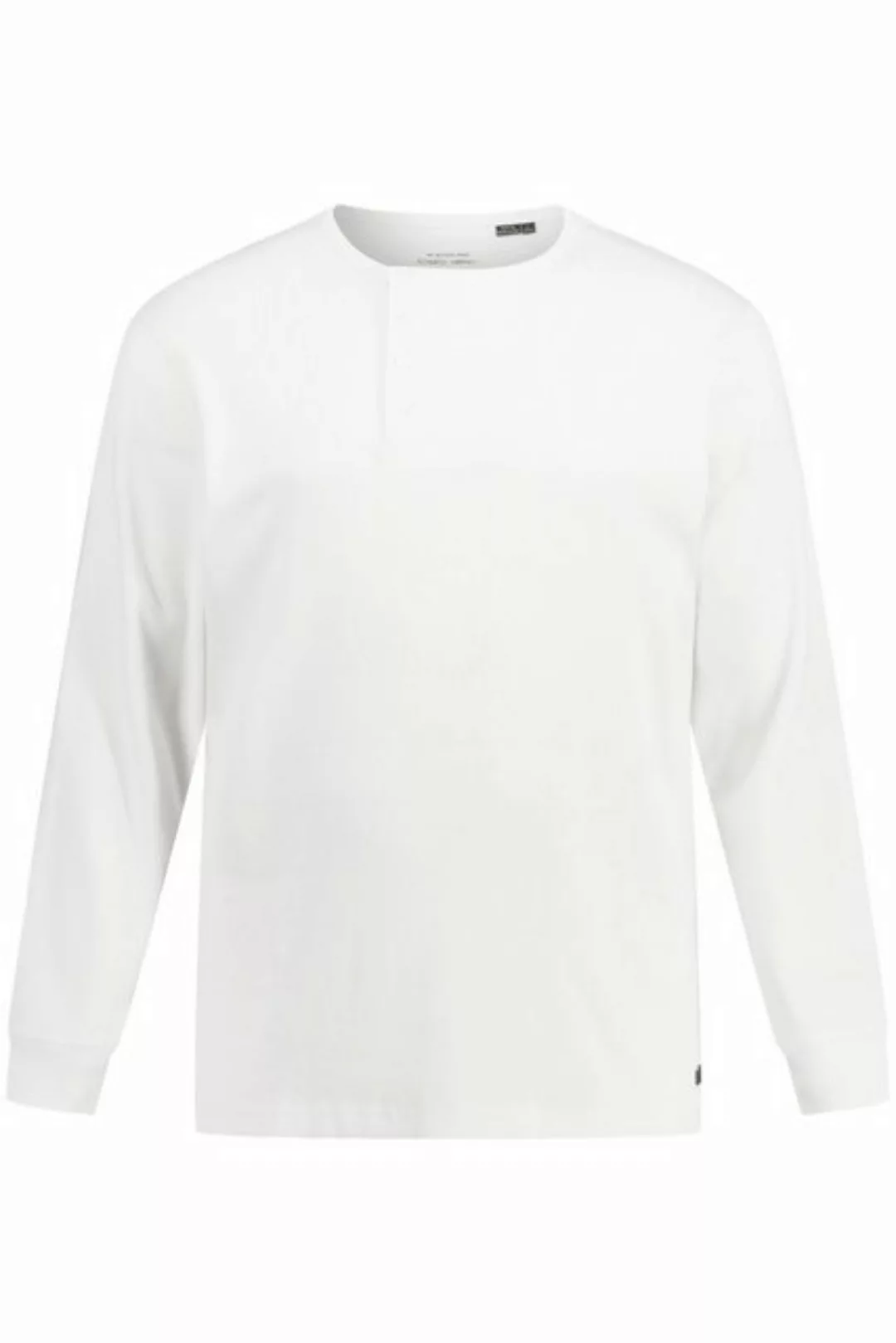 JP1880 T-Shirt Henley Langarm Rippjersey Rundhals Knopfleiste günstig online kaufen