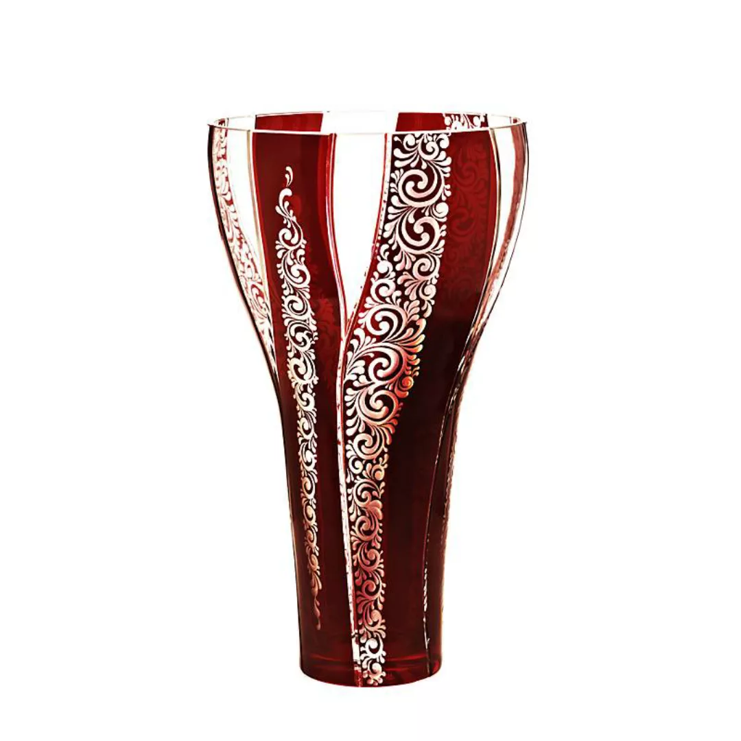 Vase Red Queen 35 cm, Rot/Weiß, aus Glas günstig online kaufen