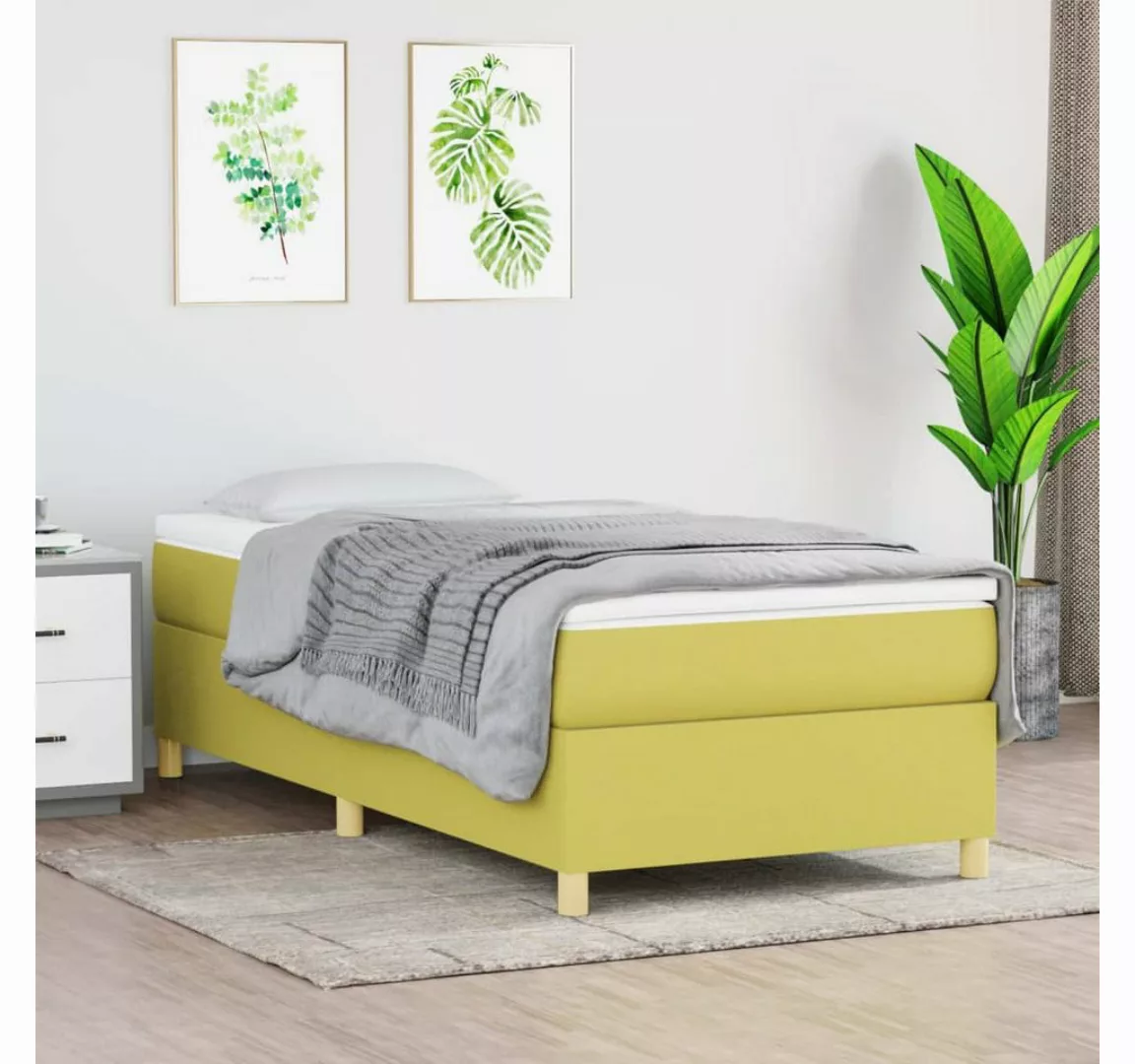 vidaXL Bett, Bettgestell Grün 90x200 cm Stoff günstig online kaufen