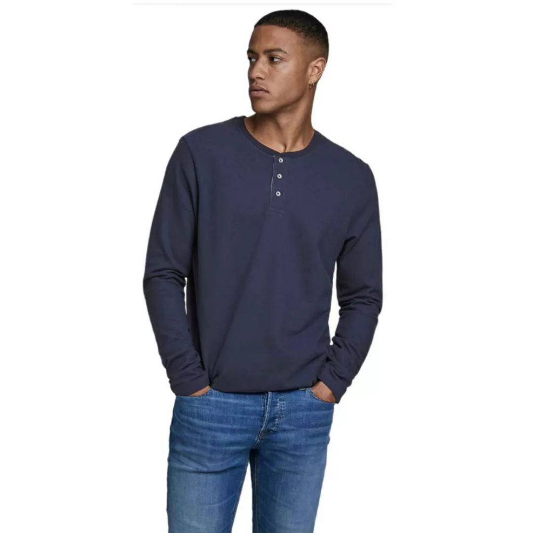 Jack & Jones Jeans Henley Langarm-t-shirt XS Navy Blazer / Regular Fit günstig online kaufen
