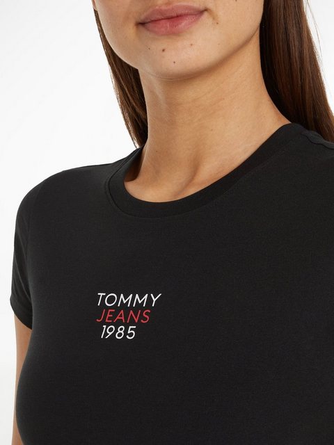 Tommy Jeans T-Shirt Slim Essential Logo Kurzarm Rundhals Jersey T Shirt mit günstig online kaufen