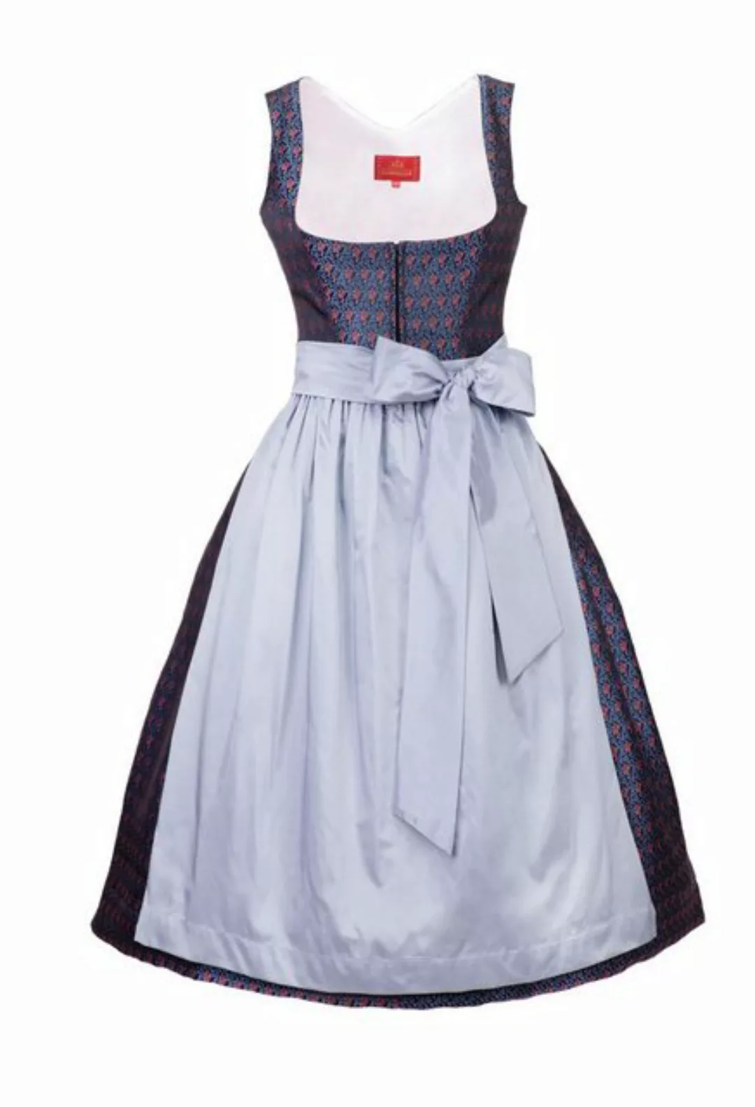 K&K Kaiserjäger Dirndl Midi Dirndl marine,Schürze hellblau,edler Jacquard,v günstig online kaufen