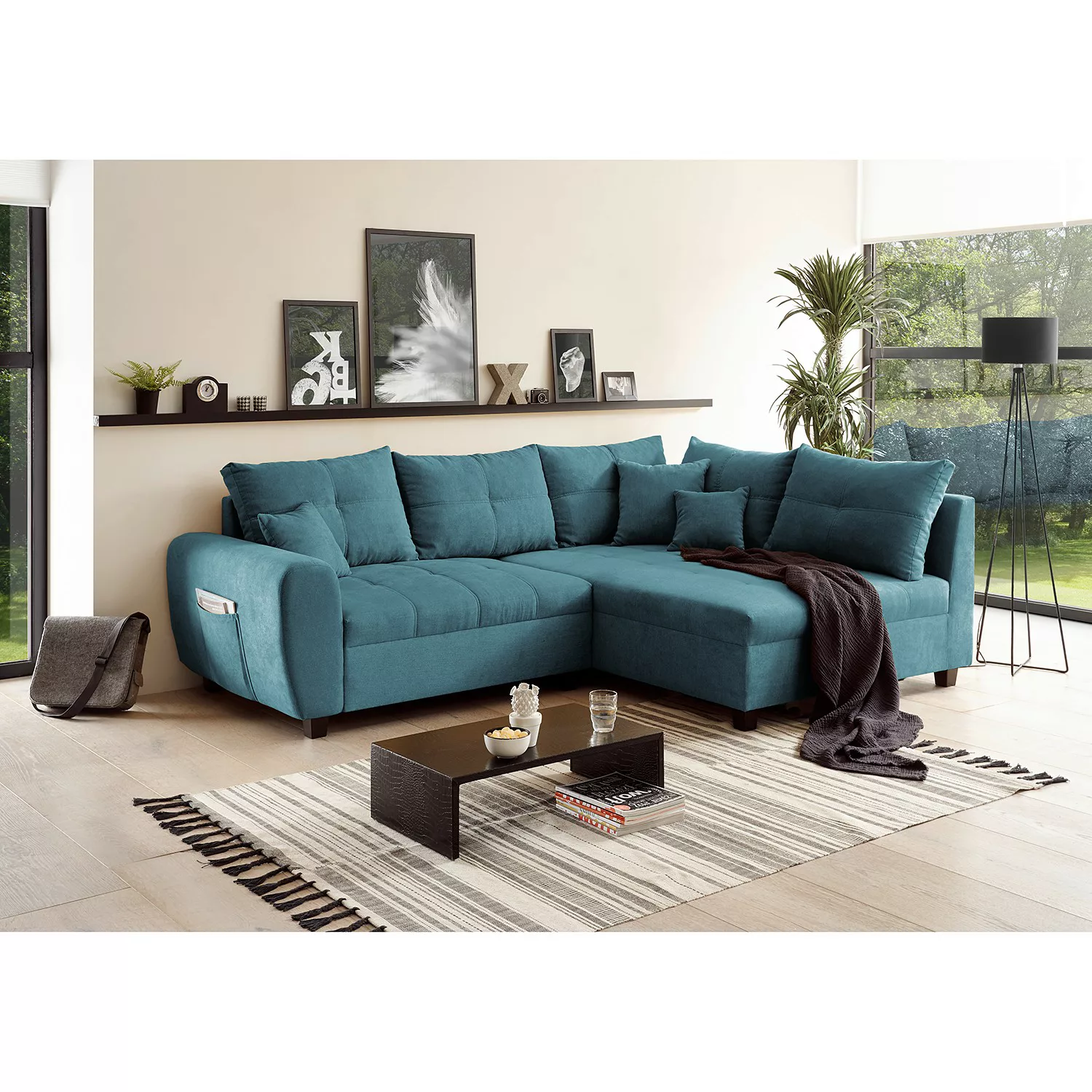 Couch L Form 248 x 176 cm Gelb LIER günstig online kaufen