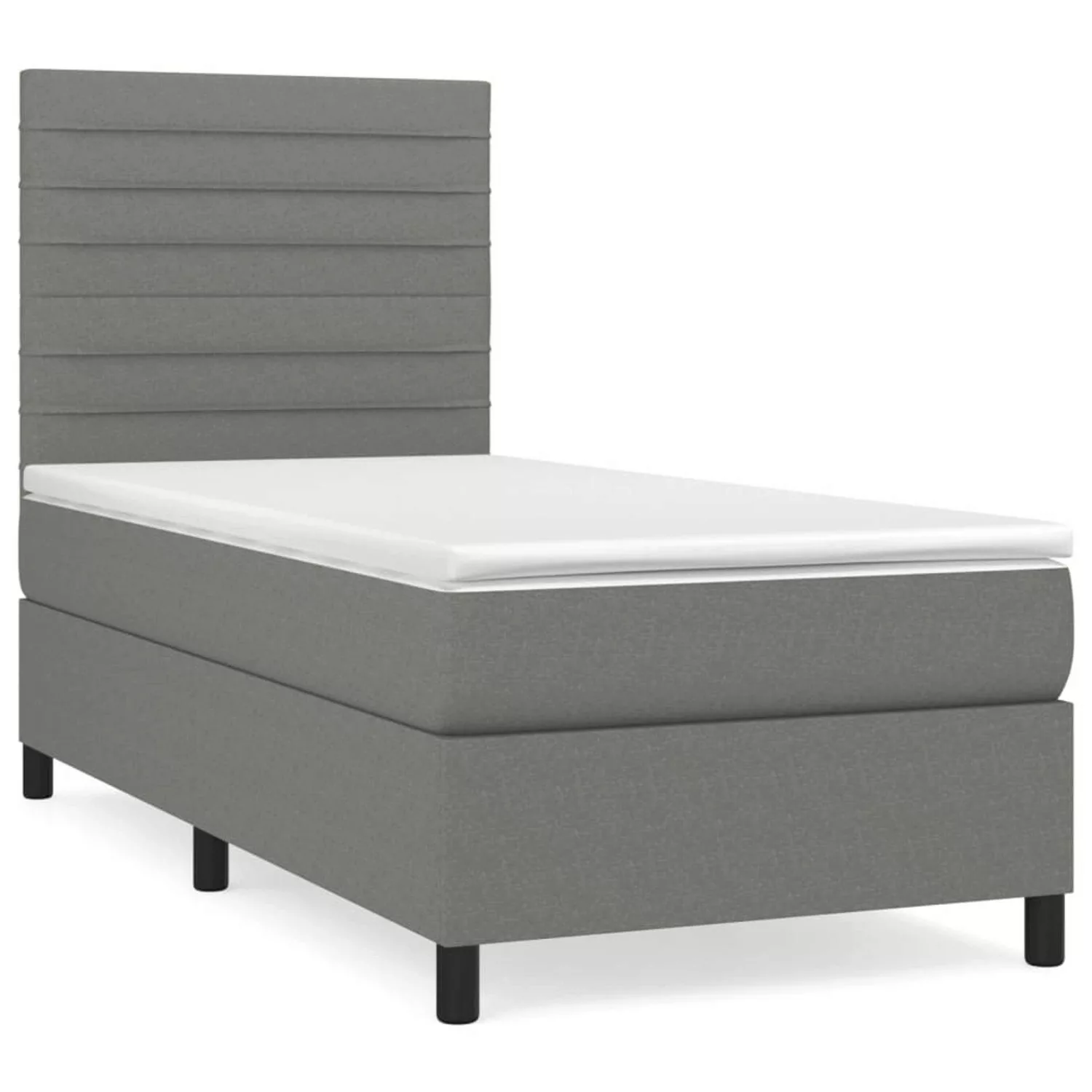 vidaXL Boxspringbett Boxspringbett mit Matratze Hellgrau 90x190 cm Stoff Be günstig online kaufen