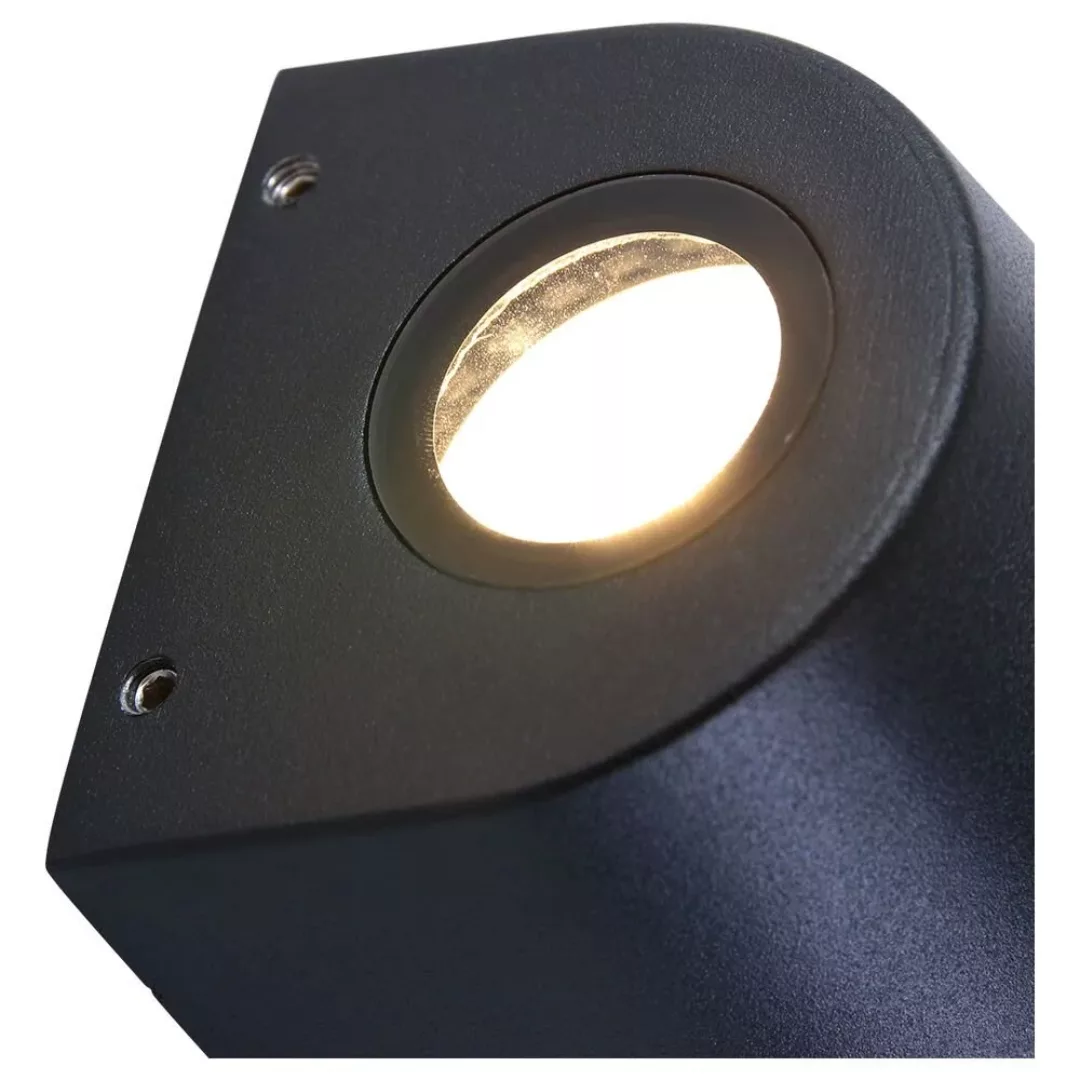 LED Außenwandleuchte in Schwarz 4W 345lm GU10 IP44 günstig online kaufen