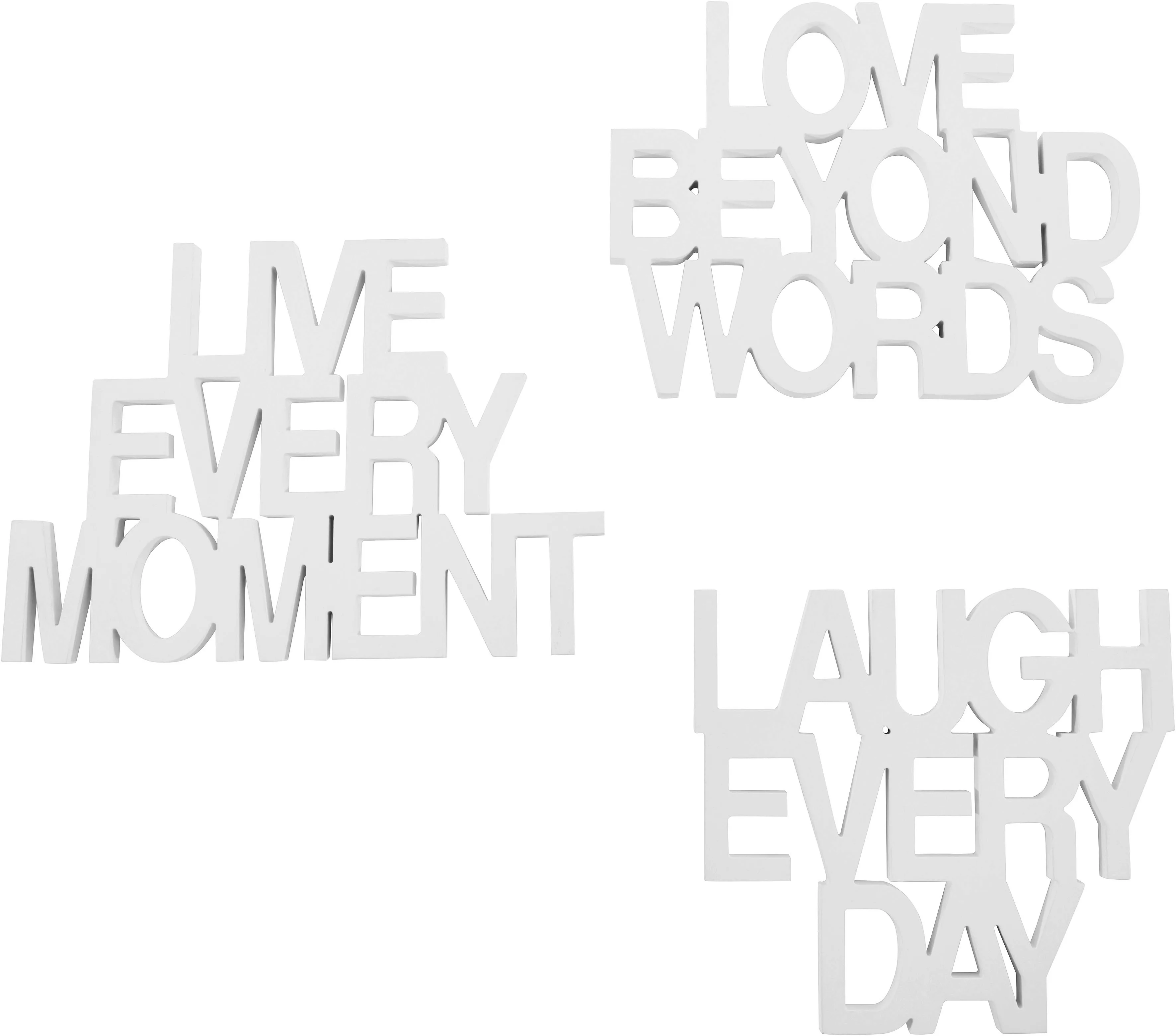andas Wanddekoobjekt »Schriftzug Live every Moment - Love beyond Words - La günstig online kaufen