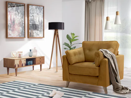 Home affaire Sessel "Copenhagen", feiner Keder, Kopfheftung im Rücken und A günstig online kaufen