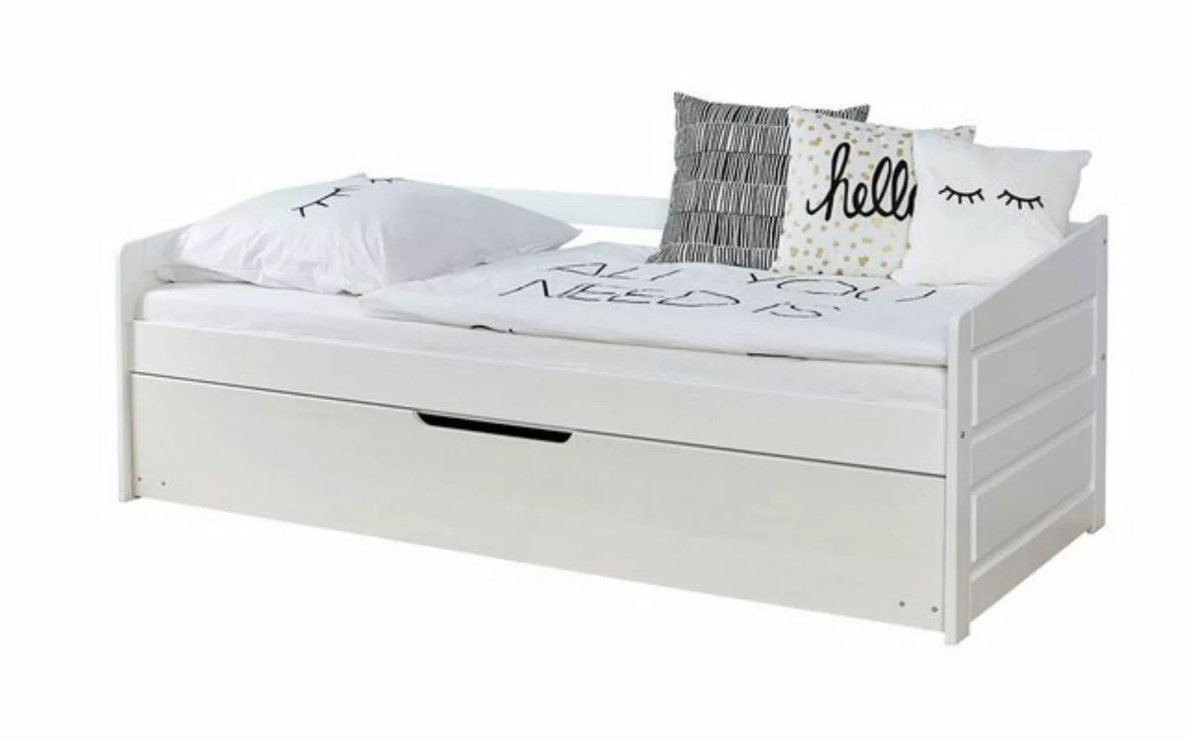 Ticaa Bettgestell Sofabett Micki 90x200 Buche Weiß günstig online kaufen