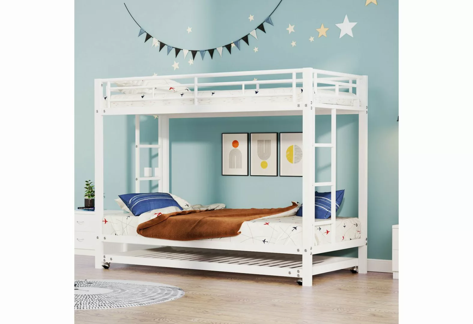 Gotagee Kinderbett Etagenbett 90 x 200 cm Eisenrahmenbett Jugendbett mit Au günstig online kaufen