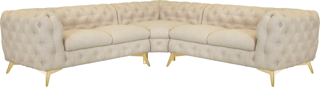 Leonique Chesterfield-Sofa "Ecksofa GLYNIS L-Form mit Wellenunterfederung, günstig online kaufen