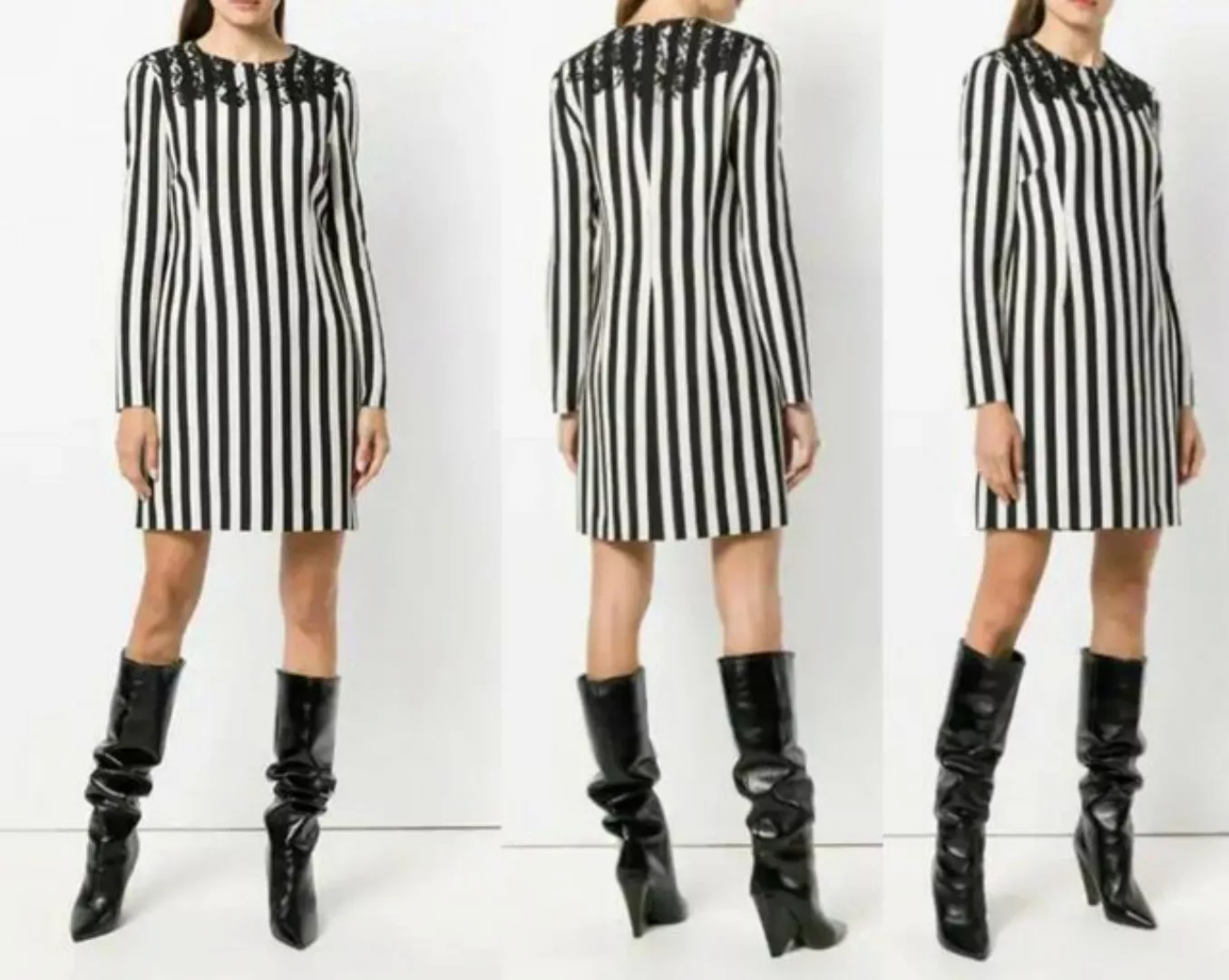 Valentino Midikleid VALENTINO GARAVANI Minikleid Striped Crepe Silk Wool Mi günstig online kaufen