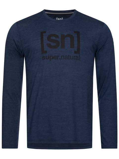 SUPER.NATURAL Langarmshirt Merino Longsleeve M LOGO LS bequemer Merino-Mate günstig online kaufen