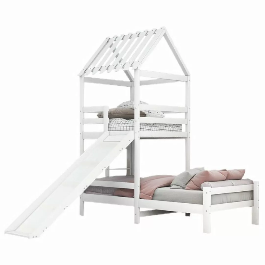 TavilaEcon Kinderbett Hausbett mit rechtwinkliger Leiter und Dach, 90x200cm günstig online kaufen