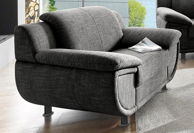 TRENDMANUFAKTUR Sessel »Rondo, Breite 121 cm, breite Armlehnen, Füße schwar günstig online kaufen