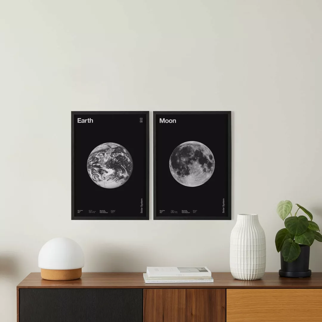 The Clubs 'Our Moon & Earth' 2 x gerahmte Kunstdrucke (verschiedene Groesse günstig online kaufen