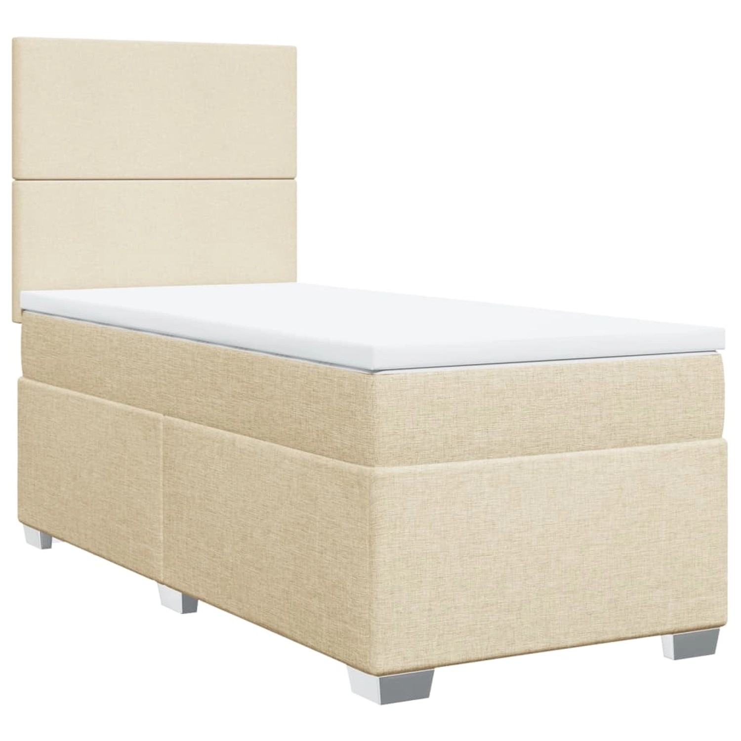 vidaXL Bett Boxspringbett mit Matratze Creme 90x200 cm Stoff günstig online kaufen