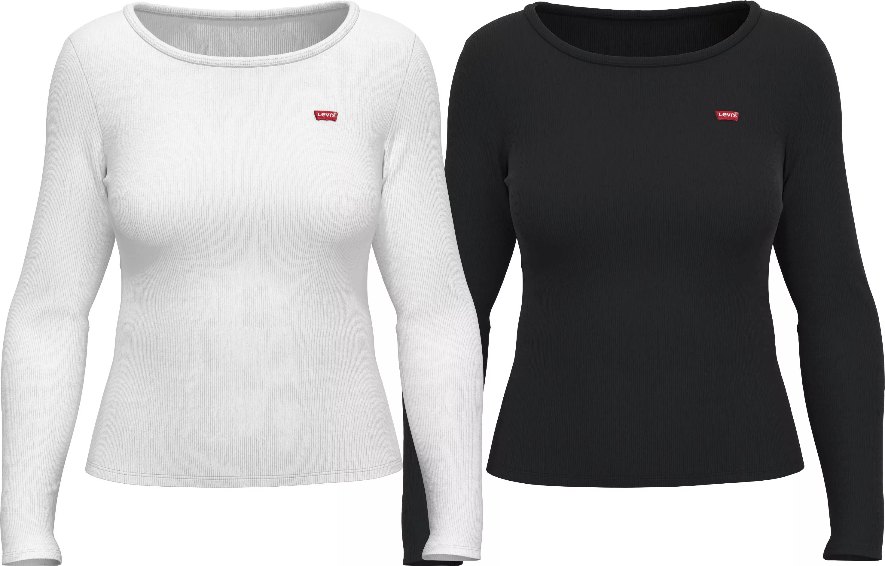 Levis Langarmshirt "LS 2 Pack Tee", (Packung, 2 tlg.), mit Batwing Logo-Sti günstig online kaufen