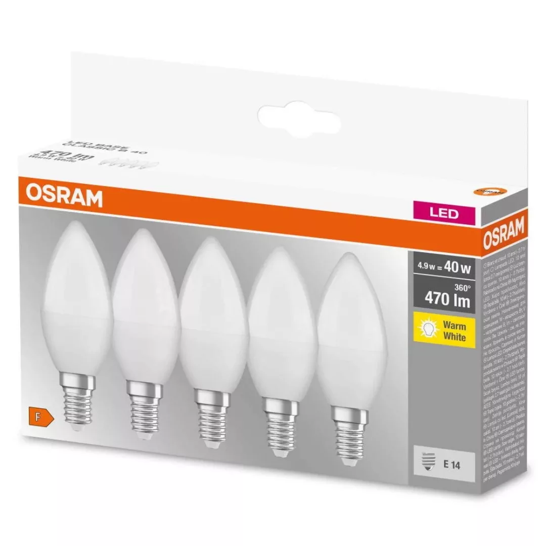 OSRAM Base Classic B LED-Kerzenlampe E14 4,9W 5er günstig online kaufen