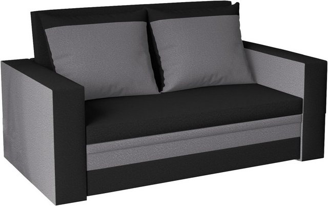 FORNIRO 24 2-Sitzer 2 Sitzen Sofa mit Schlaffunktion, Bettkasten und Kissen günstig online kaufen