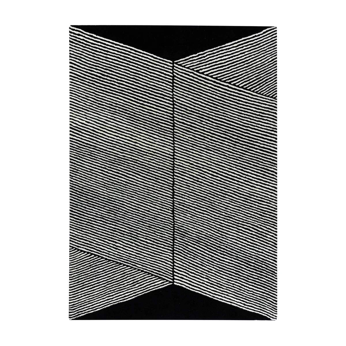 Rectangles Wollteppich schwarz 170 x 240cm günstig online kaufen