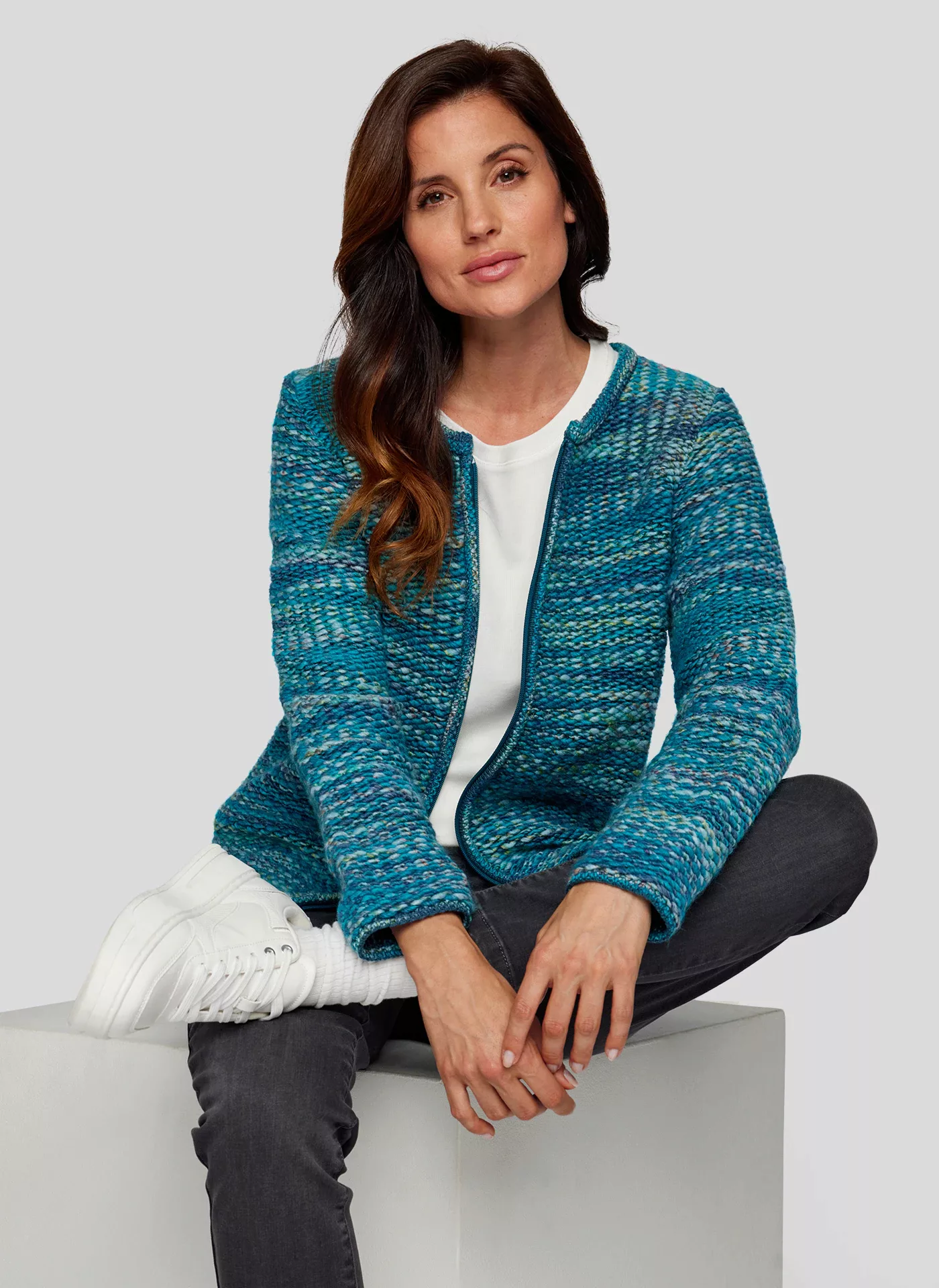 Rabe Strickjacke mit Reißverschluss günstig online kaufen