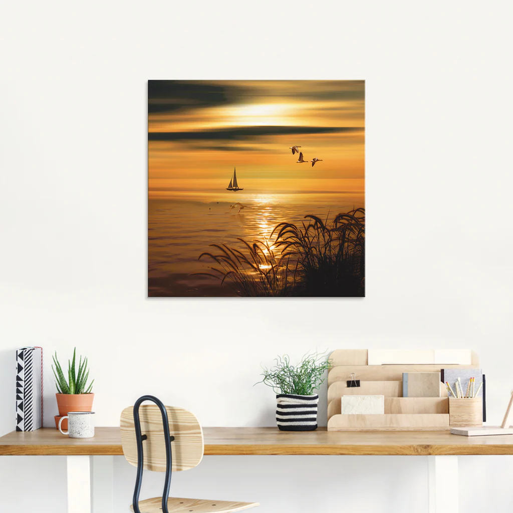 Artland Glasbild "Goldene See Impressionen", Gewässer, (1 St.), in verschie günstig online kaufen