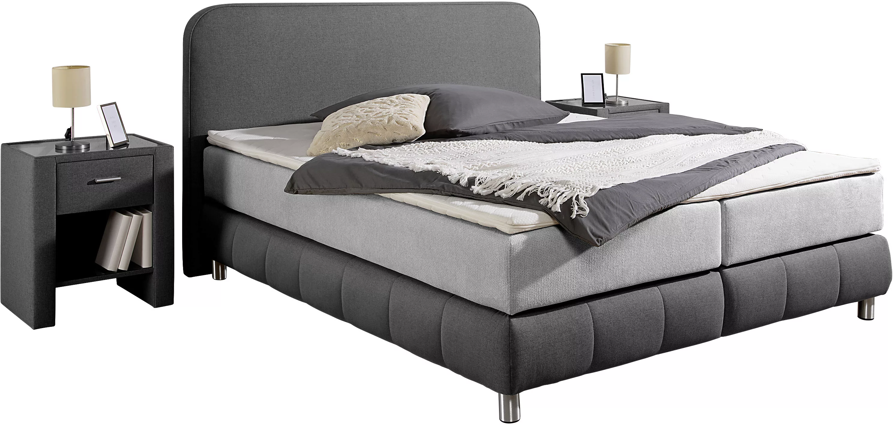 Home affaire Boxspringbett »Cesson, in verschiedenen Breiten«, inkl. Topper günstig online kaufen
