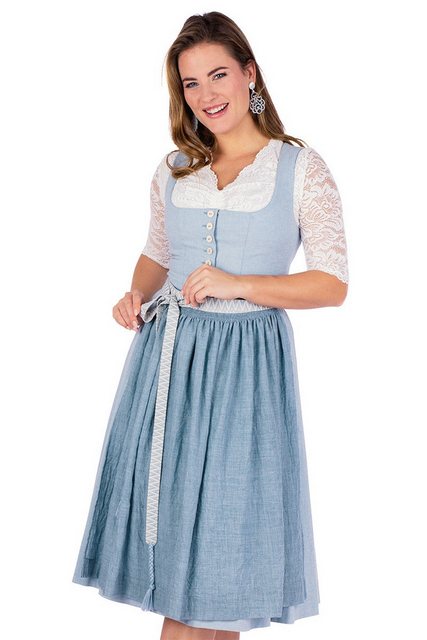 Hammerschmid Dirndl Midi Dirndl 2tlg. - PILLERSEE - eisblau günstig online kaufen