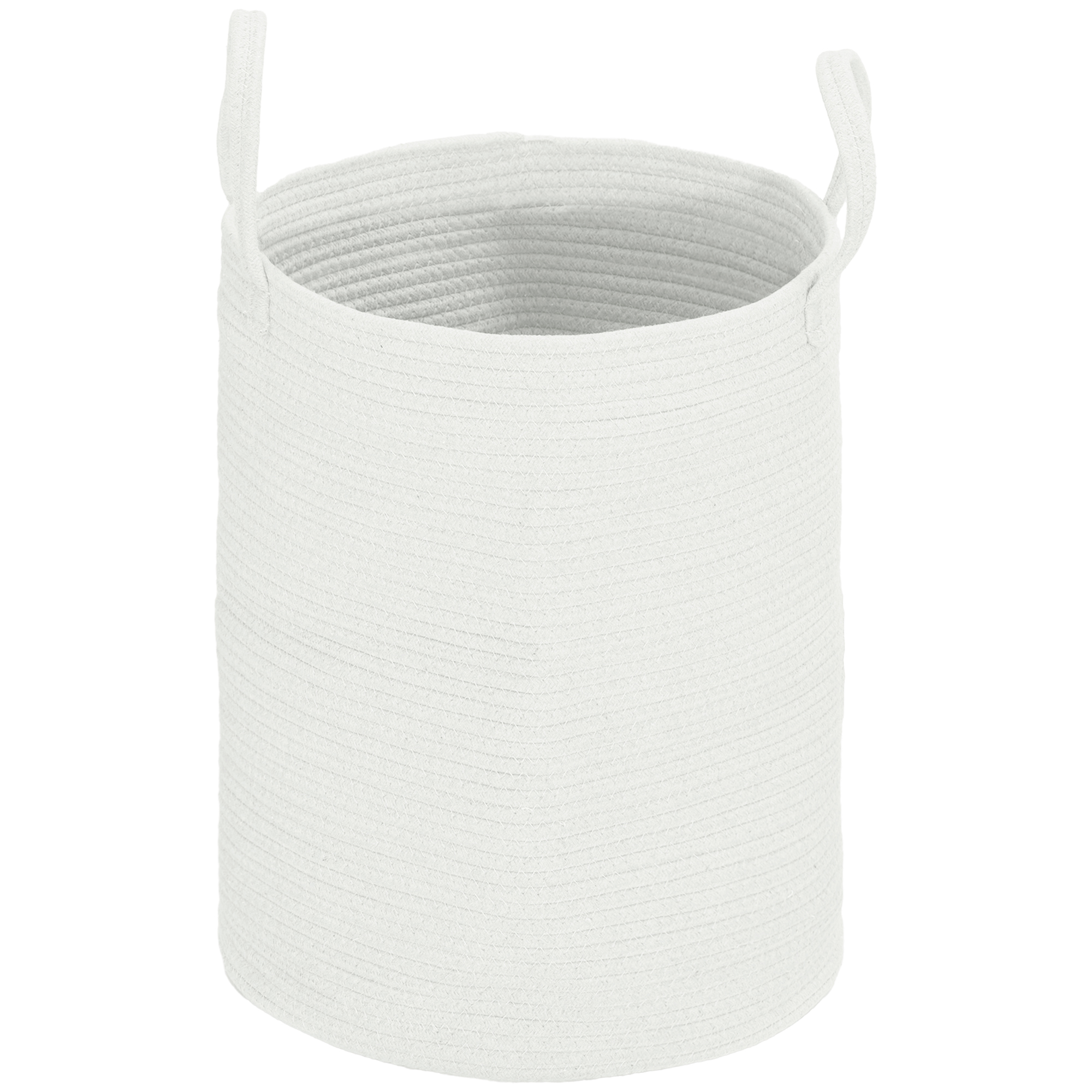 HOMCOM Wäschekorb 36L Wäschekorb Korb aus Baumwolle mit Griffen, Ø 38 x 45 günstig online kaufen