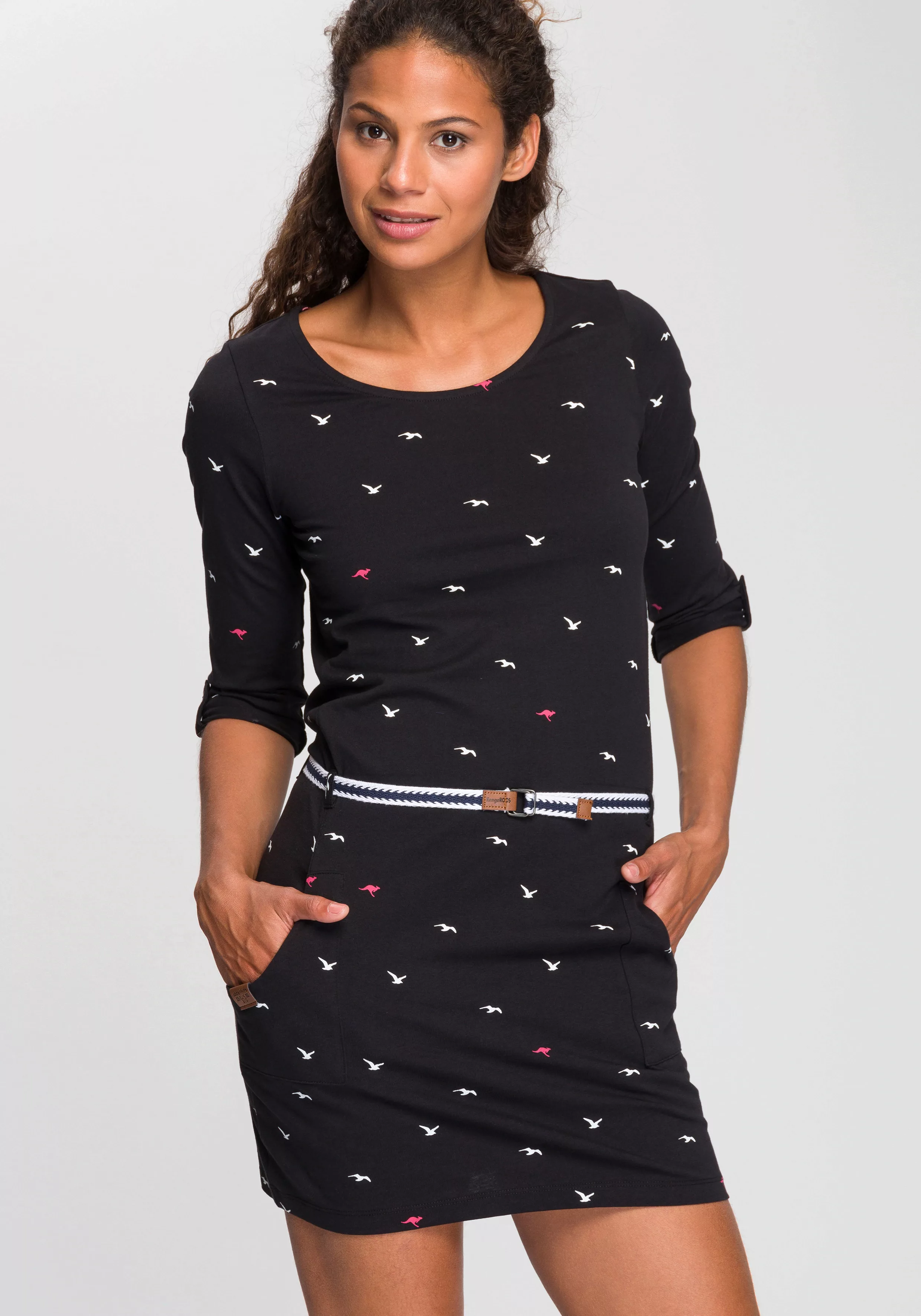 KangaROOS Jerseykleid, (Set, mit abnehmbarem Gürtel), im sommerlichen Print günstig online kaufen