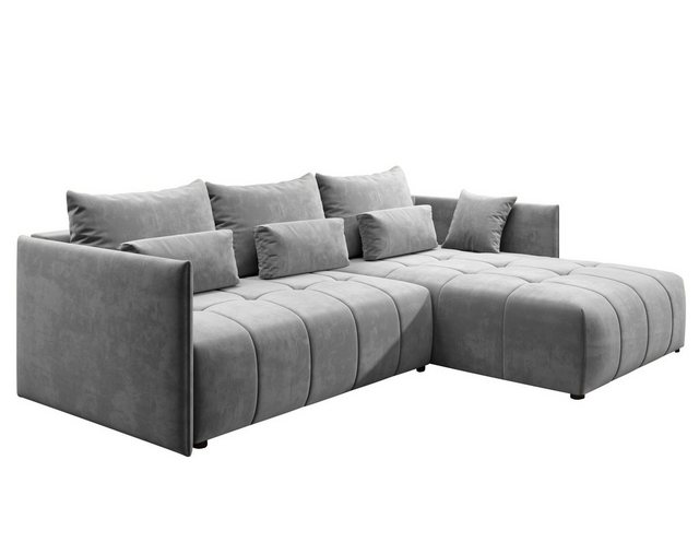 Furnix Ecksofa YAHO bequeme Couch ausziehbar mit Bettkasten Kissen Schlafso günstig online kaufen