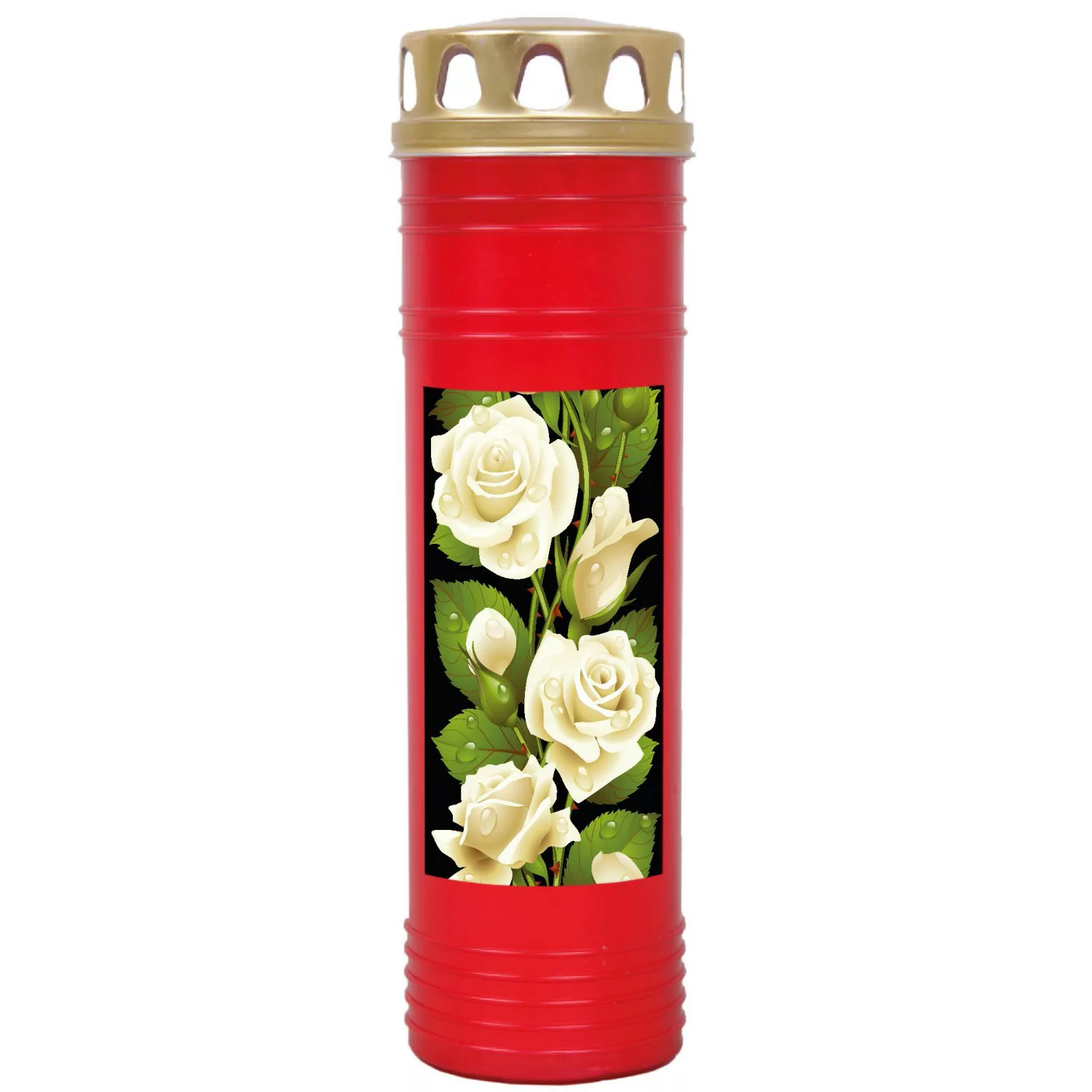 HS Candle Grabkerze Rot 170h Deckel Gold Rose 1 günstig online kaufen