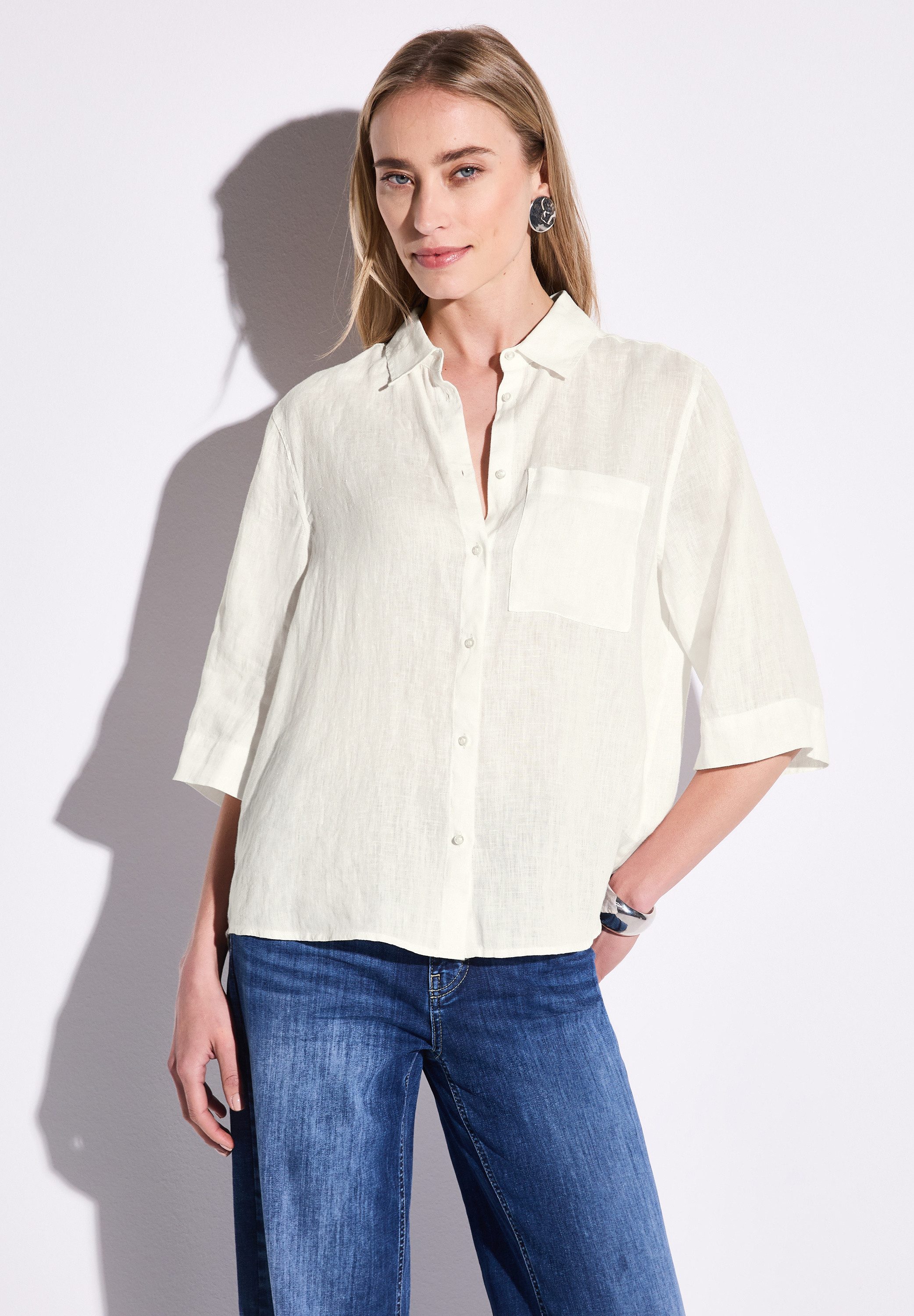 STREET ONE Klassische Bluse, mit Brusttasche günstig online kaufen