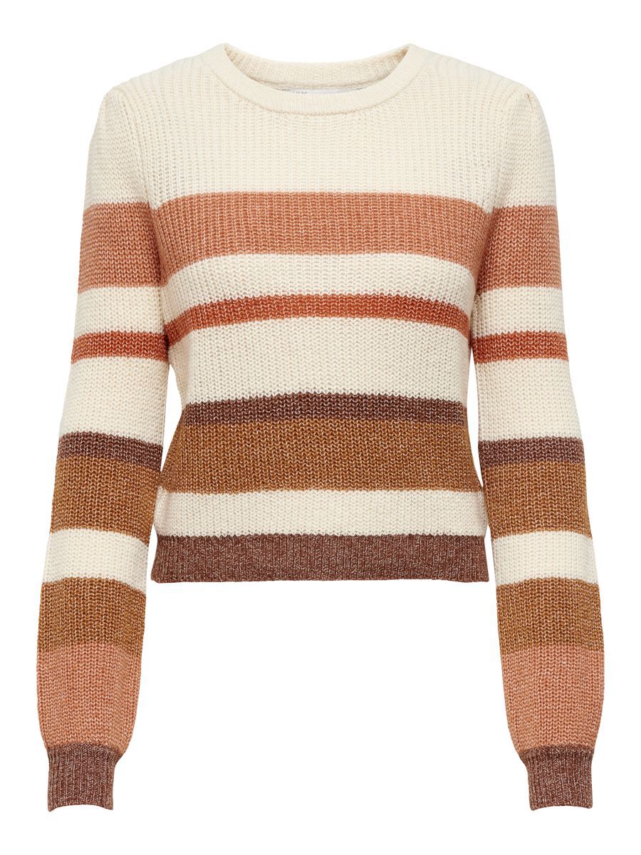 ONLY Striped Knitted Pullover Damen White günstig online kaufen