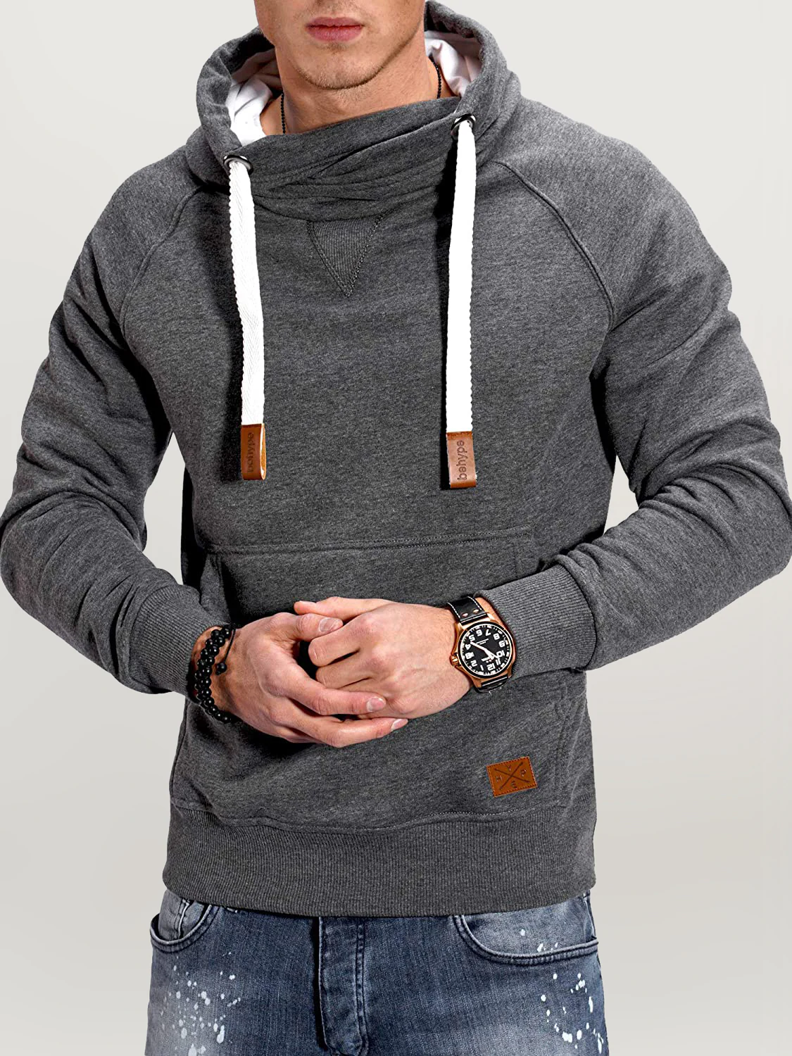 behype Kapuzensweatshirt "JULES", mit hohem Kragen günstig online kaufen