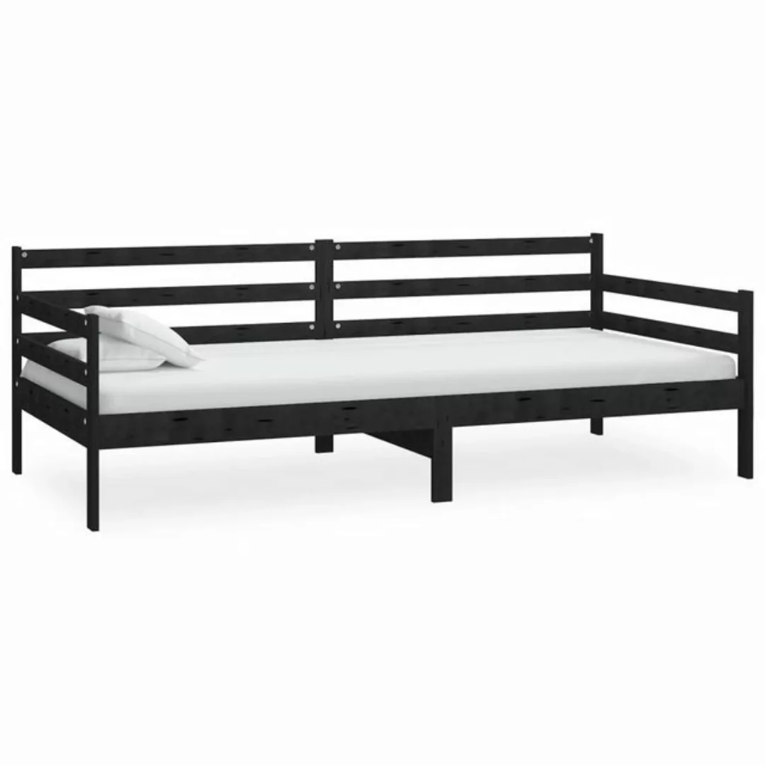 vidaXL Bett Tagesbett Schwarz Kiefer Massivholz 90x200 cm günstig online kaufen