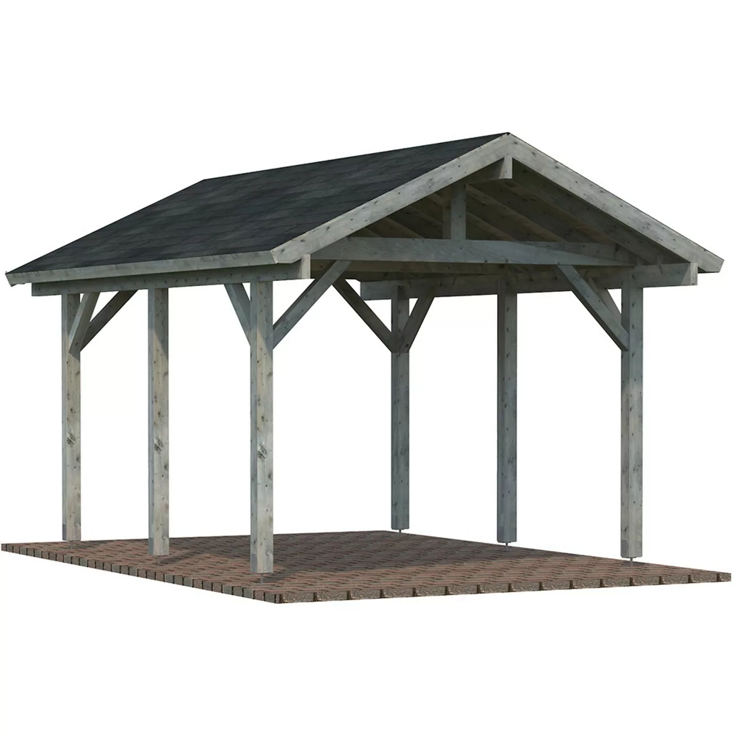 Palmako Einzelcarport Robert Holz Tauchgrundiert Grau 315 cm x 372 cm günstig online kaufen