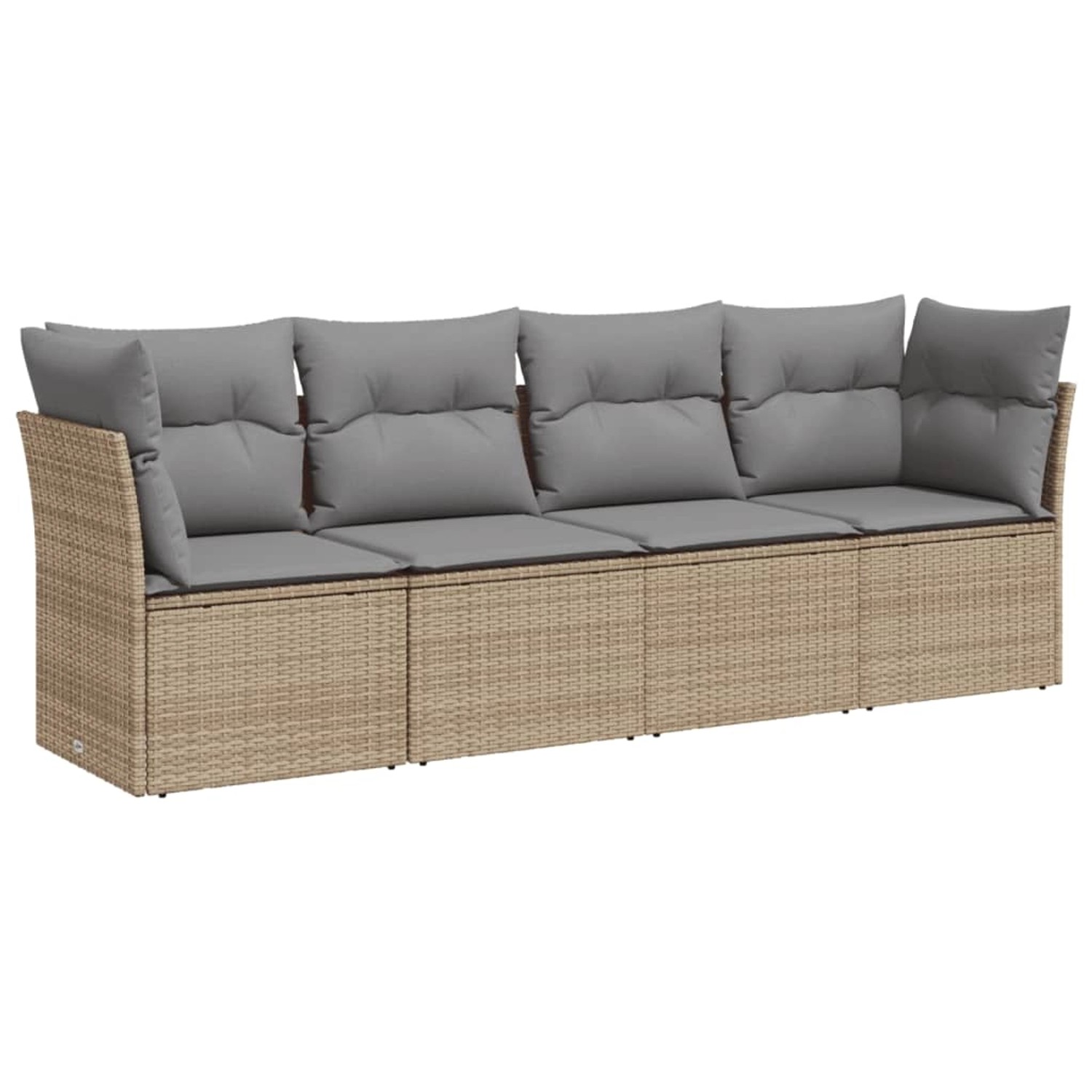 vidaXL 4-tlg Garten-Sofagarnitur mit Kissen Beige Poly Rattan Modell 25 günstig online kaufen