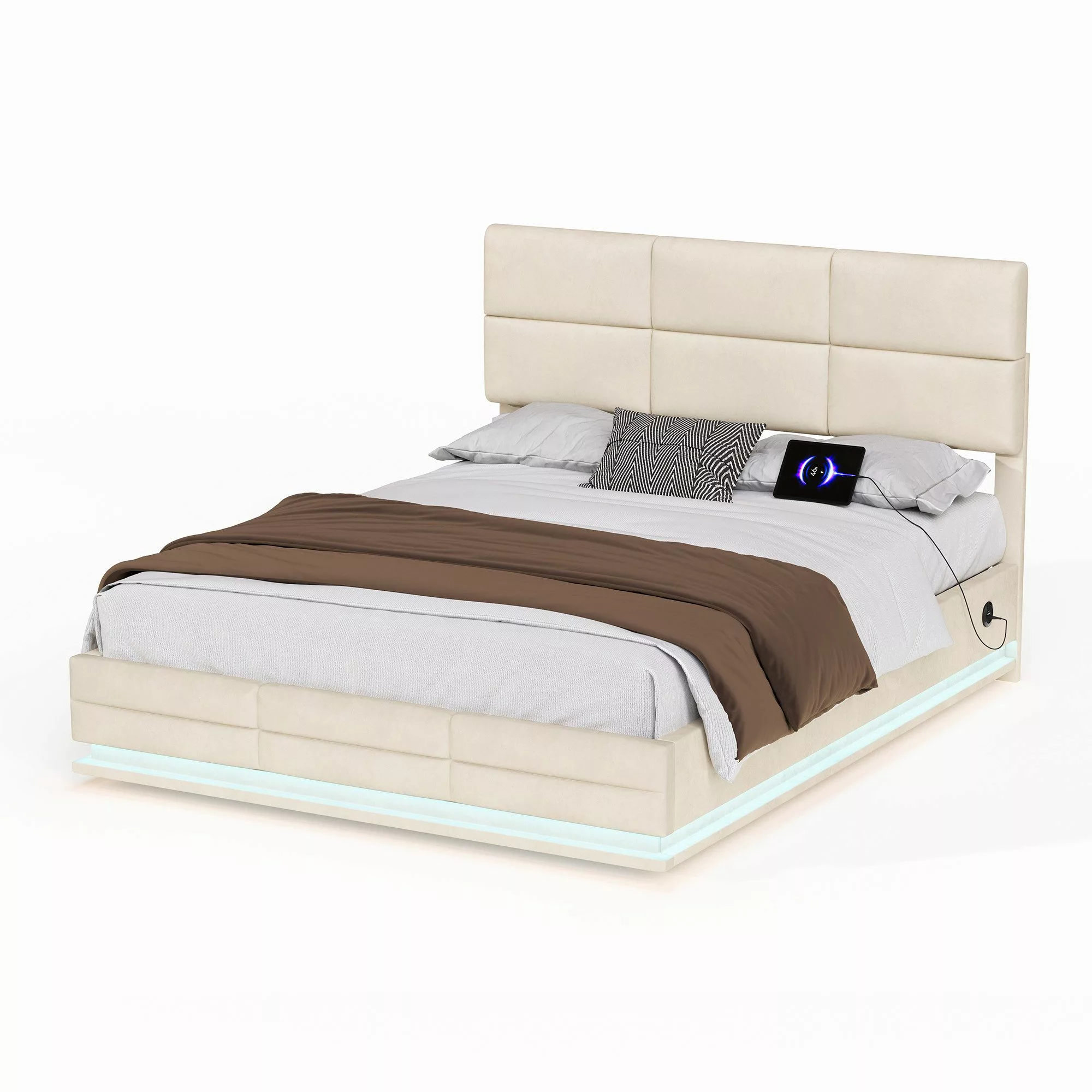 OKWISH Polsterbett Doppelbett Stauraumbett mit Lattenrost günstig online kaufen