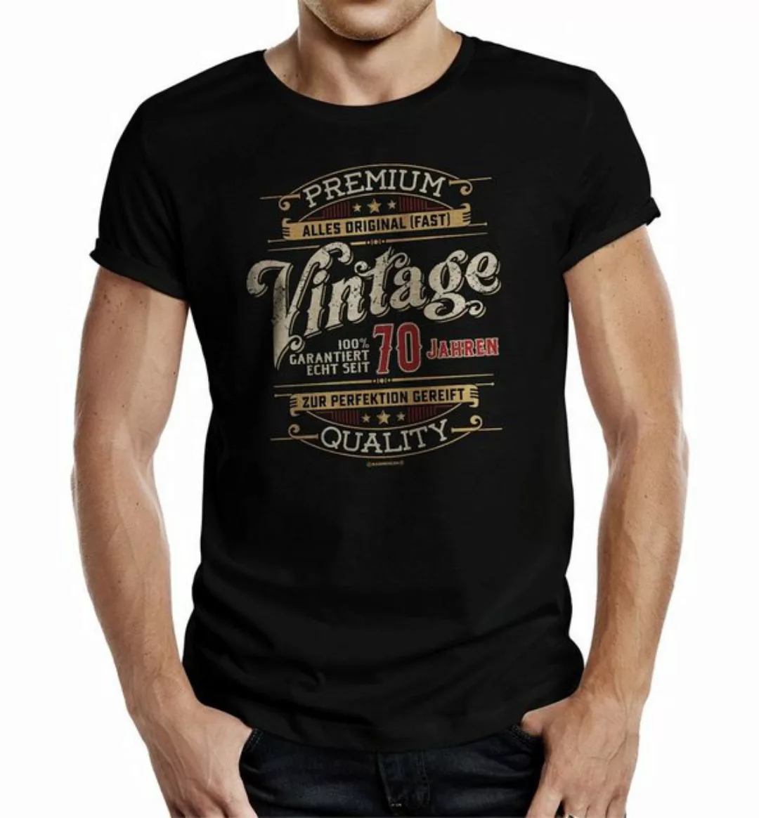 Rahmenlos T-Shirt Geschenk zum 70. Geburtstag - Premium Vintage 70 günstig online kaufen