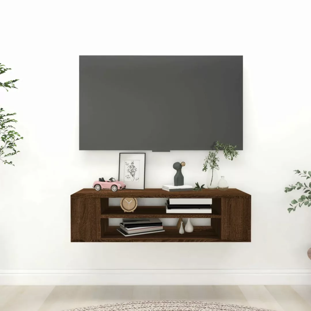 Vidaxl Tv-wandschrank Braun Eichen-optik 100x30x26,5 Cm Holzwerkstoff günstig online kaufen