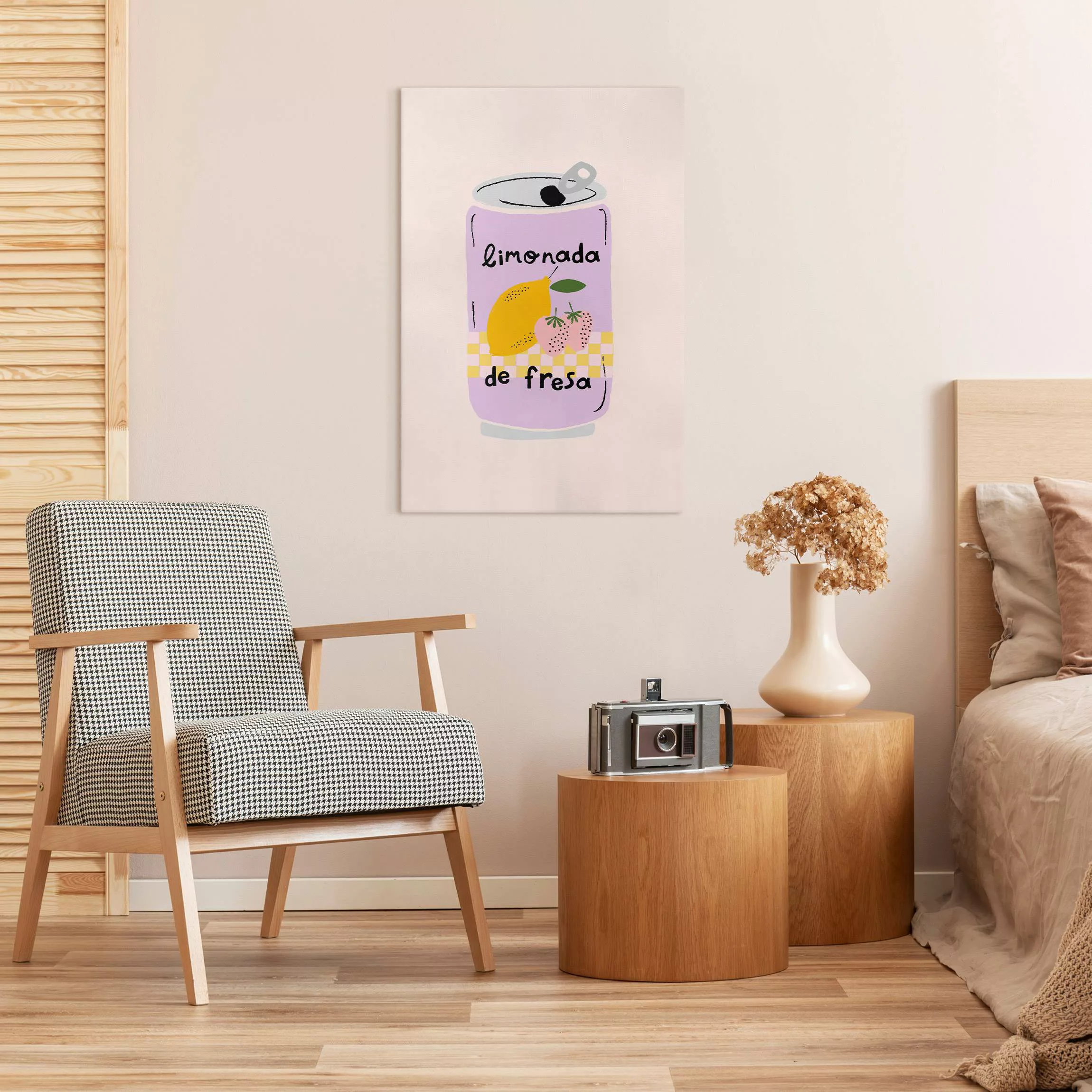 Leinwandbild Illustration Limonada de Fresa günstig online kaufen