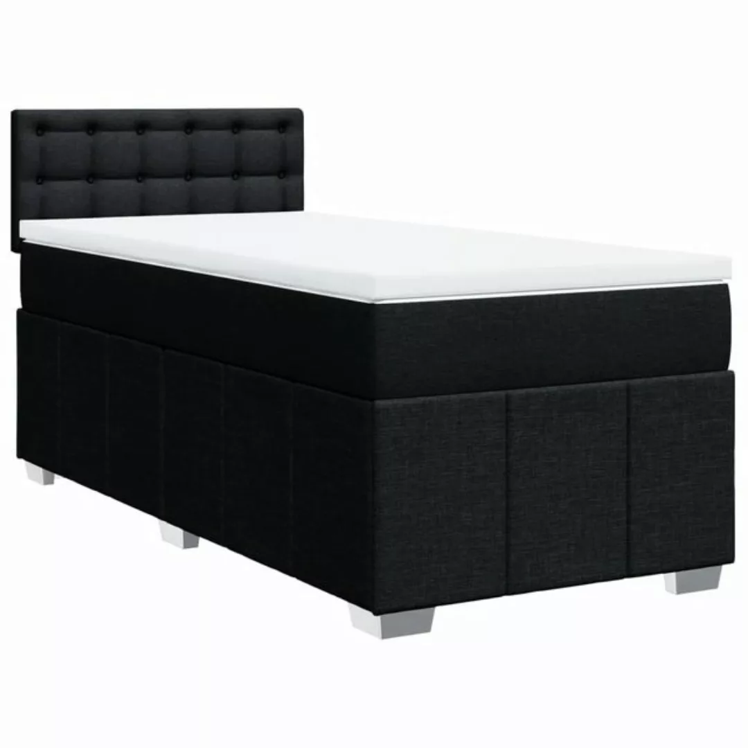 vidaXL Bett Boxspringbett mit Matratze Schwarz 80x200 cm Stoff günstig online kaufen